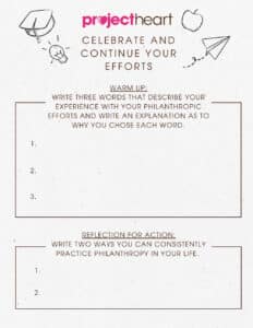 Activity: Celebrate and Continue Your Efforts - Student Worksheet